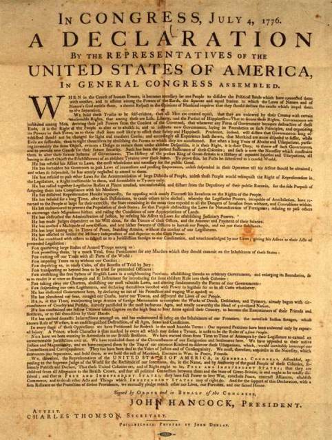 "And for the support of this Declaration, with a firm Reliance on the Protection of divine Providence, we mutually pledge to each other our Lives, our Fortunes, and our sacred Honor."